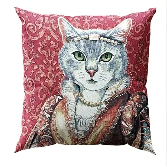 Set Of 4 Adorable Lady Cat Pattern‎ Throw Pillow Covers  17.7/45cm x 17.7/45cm - Picture 8 of 12